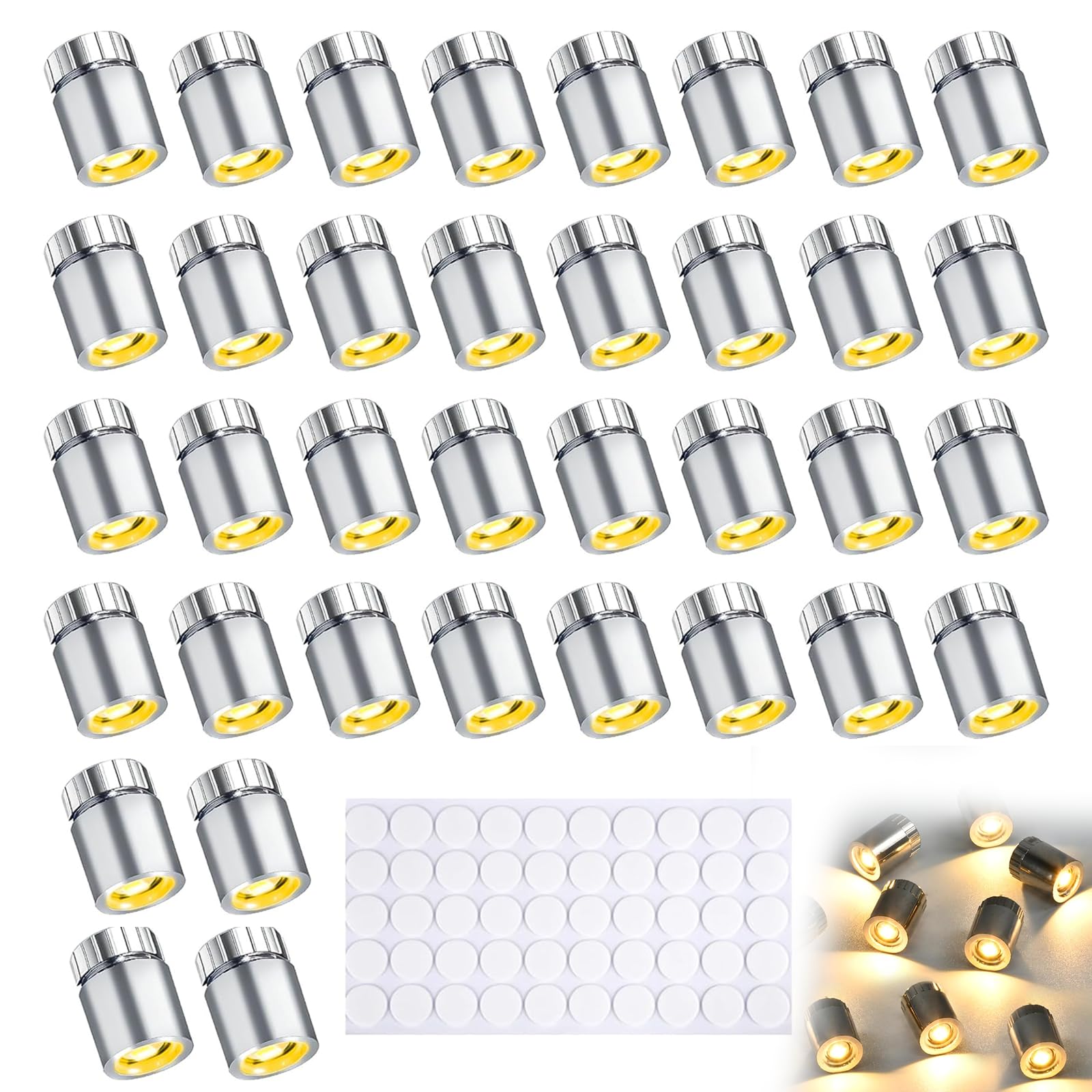 CIMOYBAI 30 Stück Mini LED Licht, LED Licht Mini mit Batterie, Micro LED Licht zum Basteln, Miniatur Lichter für Vitrinen, Spielzeug Bausteine, Passende Viskose, Puppenhaus Beleuchtung(Warmweiß)