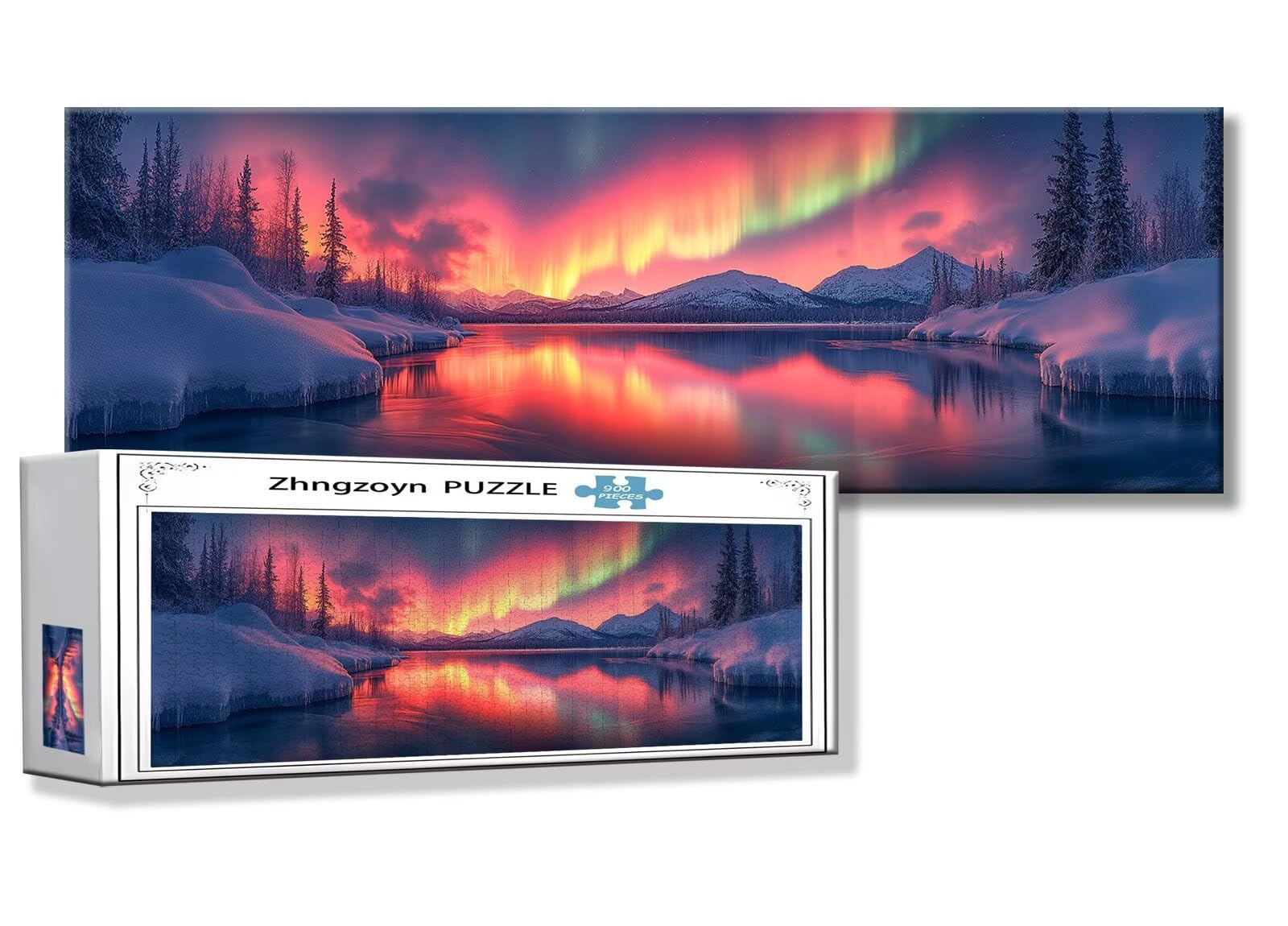 Puzzle Paysage 900 Pieces Laser Puzzle Adultes 87 x 34 cm DIY Difficile Classiques Jigsaw Panoramique, Adulte Jeu éducatif, 2025 Bois Jigsaw Art Impossible Famille Challenge, Cadeau pour Femme B-2