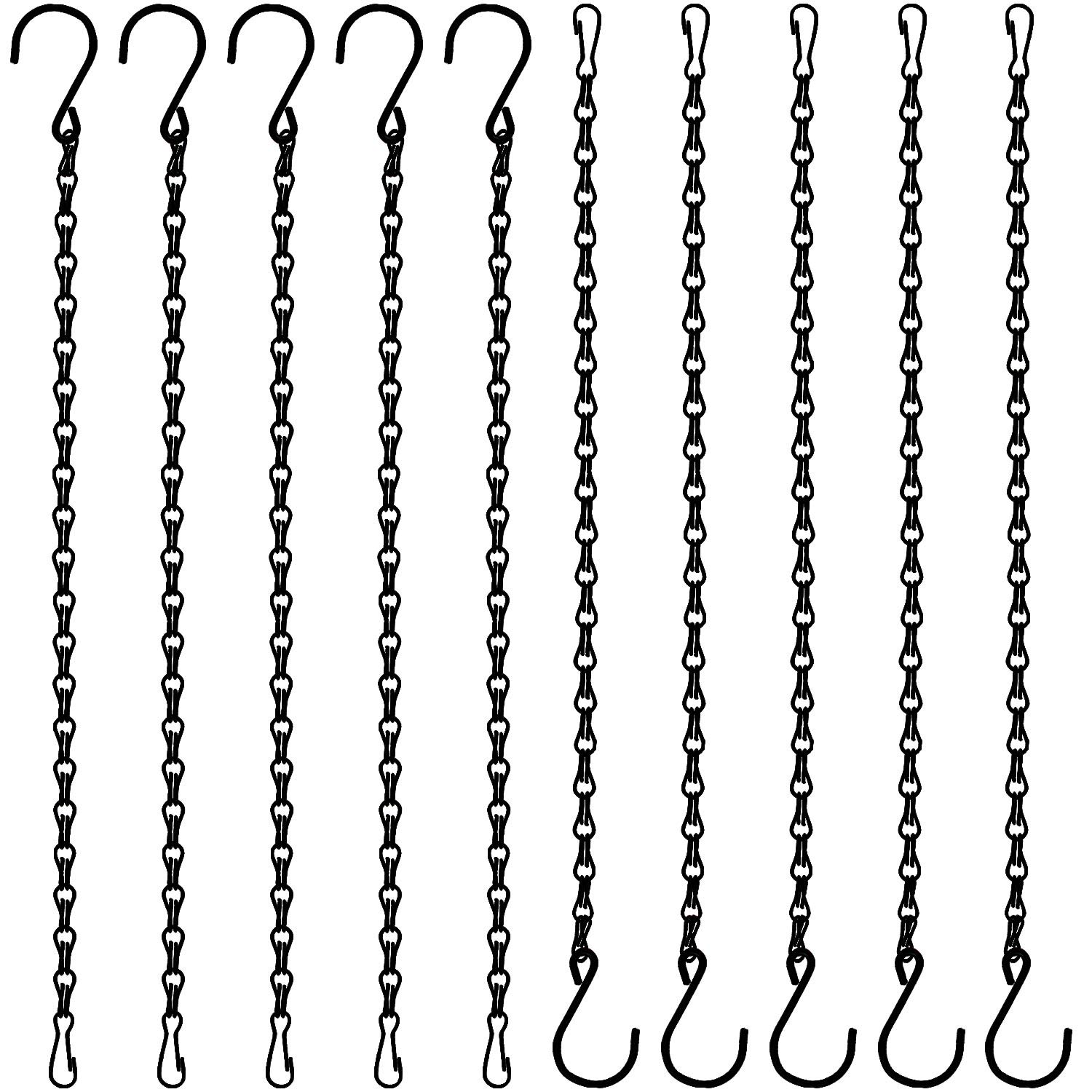 ACADGQ Dreecy 10 Pcs 20 Inch Hanging Chain for Bird Feeders,Garden Plant Hangers for Decorative Ornaments, Planters, Billboards, Lanterns, Wind Chimes, Outdoor/Indoor Use(Black)