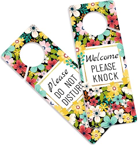 Letrero de PVC con texto en inglés «Do Not Disturb Door Hang», «Welcome Please Knock» para oficina en casa, reuniones y clases en línea, de doble