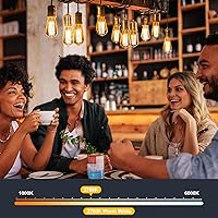 Vista 3 de Brightown 6 Pack LED Edison Light Bulbs, 6W, Equivalent 60W, High Bright 2700K Warm White,750 Lumens, Non-Dimmable, E26 Base ST58 Antique Filament