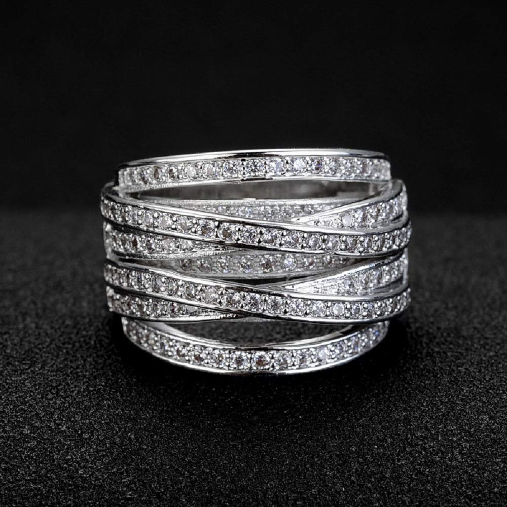 Amazon.com: CHWLNJN S925 Sterling Silver Shiny Full Diamond