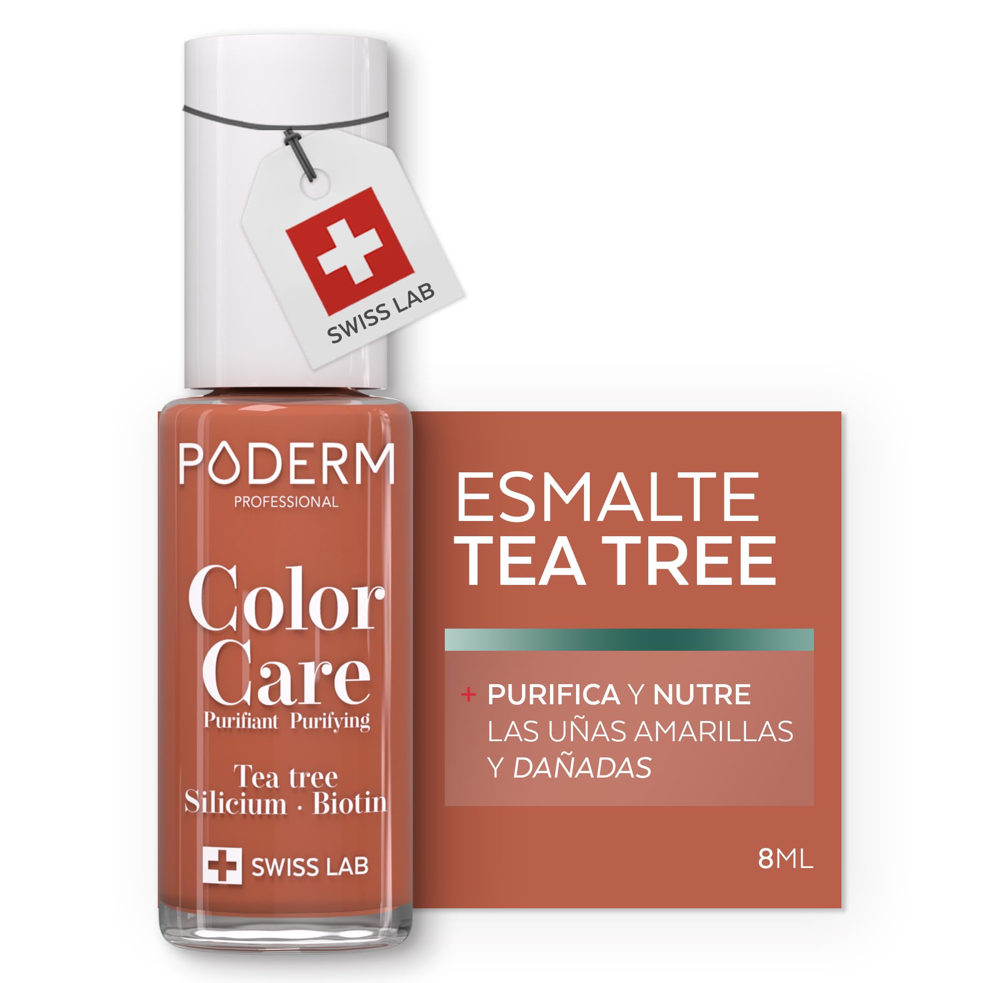 Poderm Esmalte Antimicótico para Uñas - Rojo Negro – 8 ml | Antifúngico con Tea Tree, Silicio y Biotina | Fortalece, Repara y Cubre las Uñas Amarillas y Dañadas | Creado por una Podóloga en Suiza — view 14