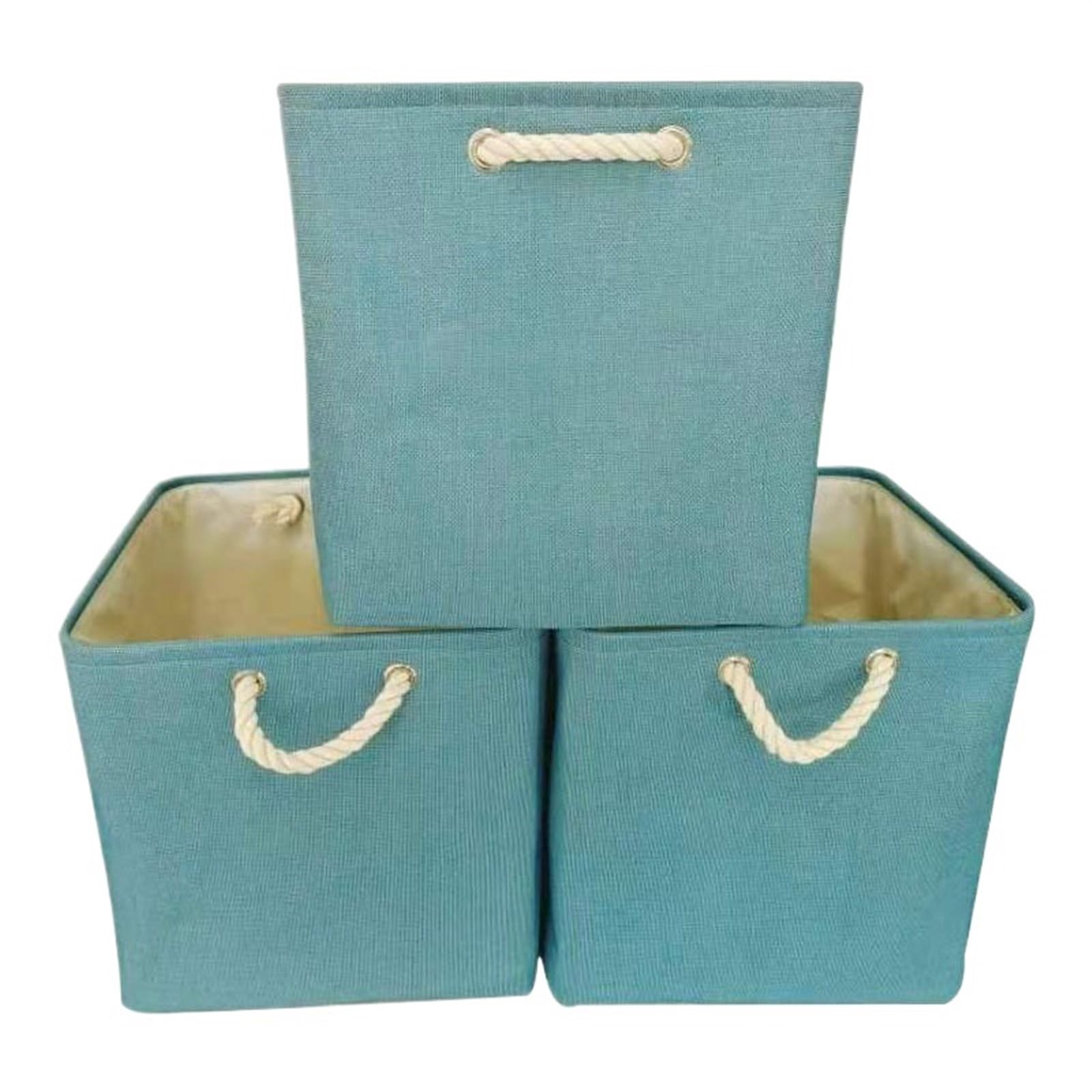 Klappbare Aufbewahrungsbox 6 Stück Leinen-Aufbewahrungskorb mit großer Kapazität, faltbarer Wäschekorb for Kleidung, einfache Stoff-Aufbewahrungsbox(Green)