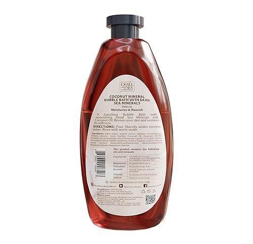 Miniatura 8 de Dead Sea Collection Baño de burbujas para mujeres y hombres, con aceite de coco y minerales puros, piel nutritiva e hidratante, paquete de 2 (67.6