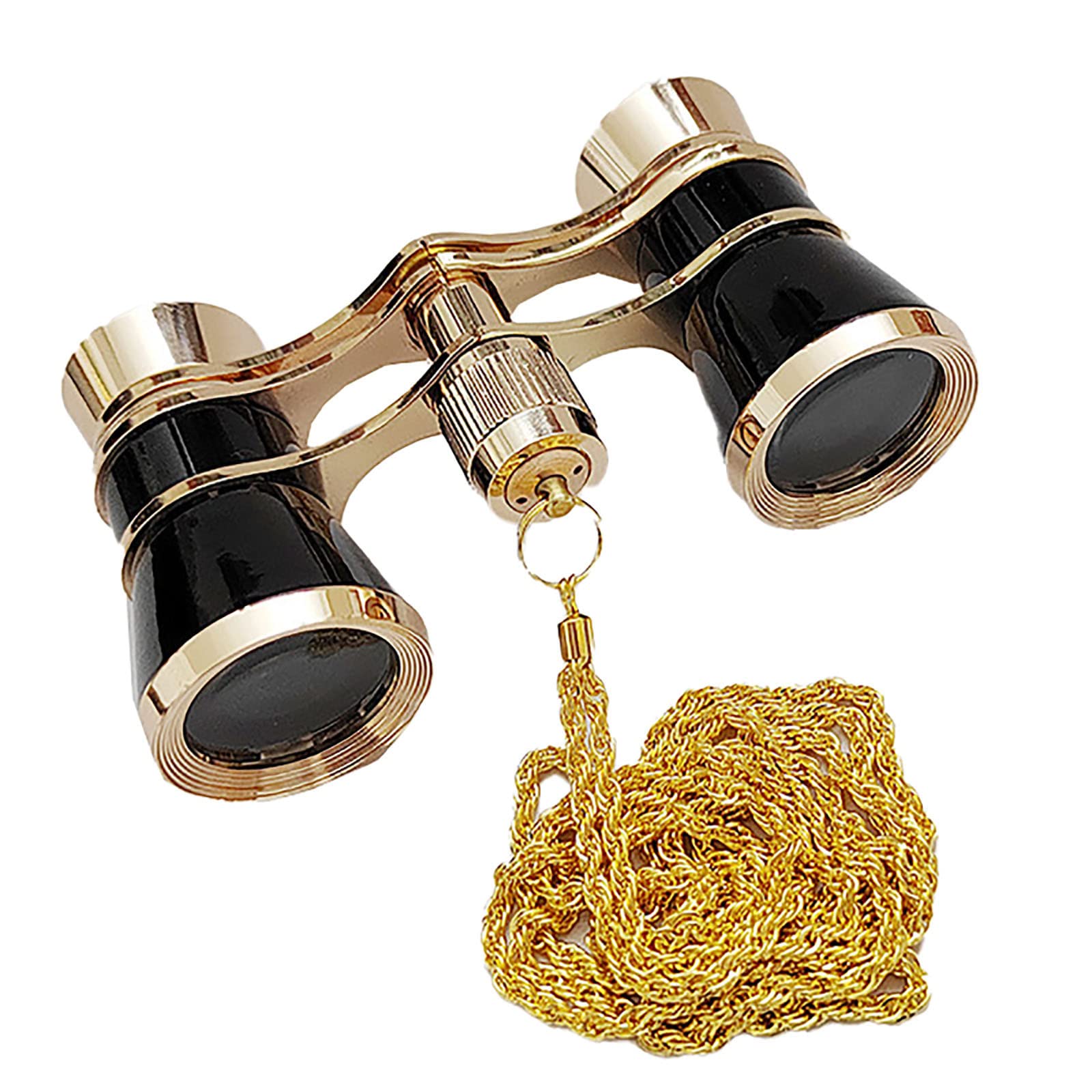 Jumelles pour Femmes 3 x 25 Classiques Pliables, Jumelles d'opéra, étui en métal avec chaîne, lentille Optique, télescope de théâtre, Design Vintage