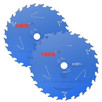 2 Pack 6-1/2 Inch Circular Saw Blade for Wood Cutting, 24T Carbide Tipped, Premium Low Friction Coating, Thin Kerf Framing Blade, 5/8 Inch Arbor, Designed for Precision and Fast Cutting