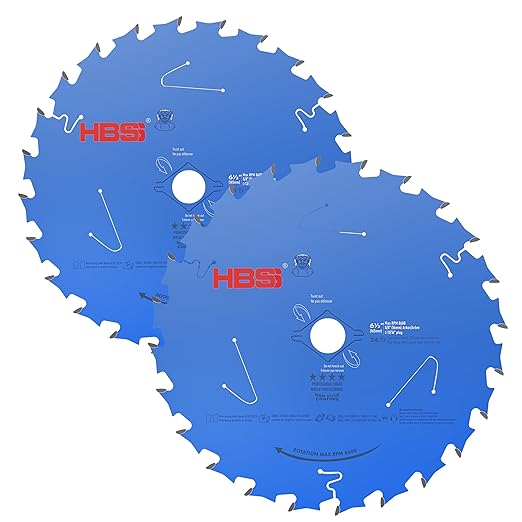 2 Pack 6-1/2 Inch Circular Saw Blade for Wood Cutting, 24T Carbide...
