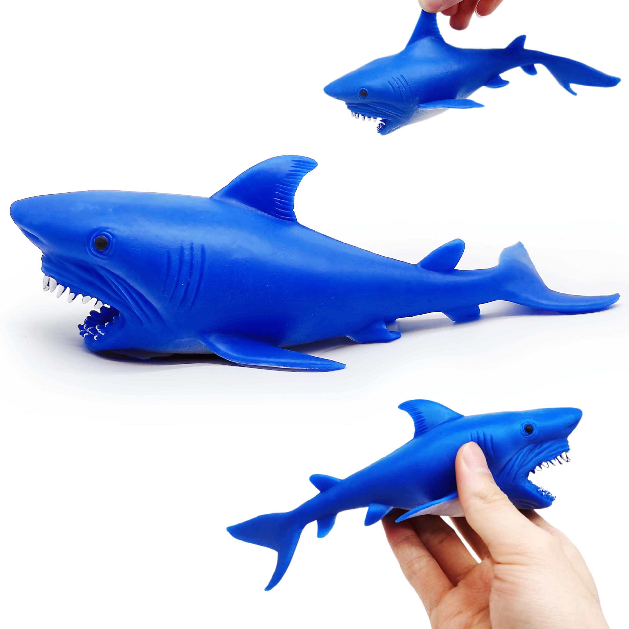 ZTATU Shark Toys, Squishy Fidget Toys Stress Balls for Adults (1PCS) Sand Filled Sea Animals Stretchy Toys for Kids, Party Favors Sea Animal Toys, Stress Relief Toy Easter Basket Stuffers