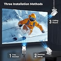 Vista 9 de Mini Portable Projector for Bedroom with WiFi and Bi-directional Bluetooth 1080P 4K Support Smart Android 14 OS Auto Keystone Compatible with