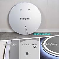 Vista 8 de Espejo de baño LED, espejo de tocador de baño iluminado inteligente, control táctil, antivaho, función de memoria, espejo de tocador retroiluminado