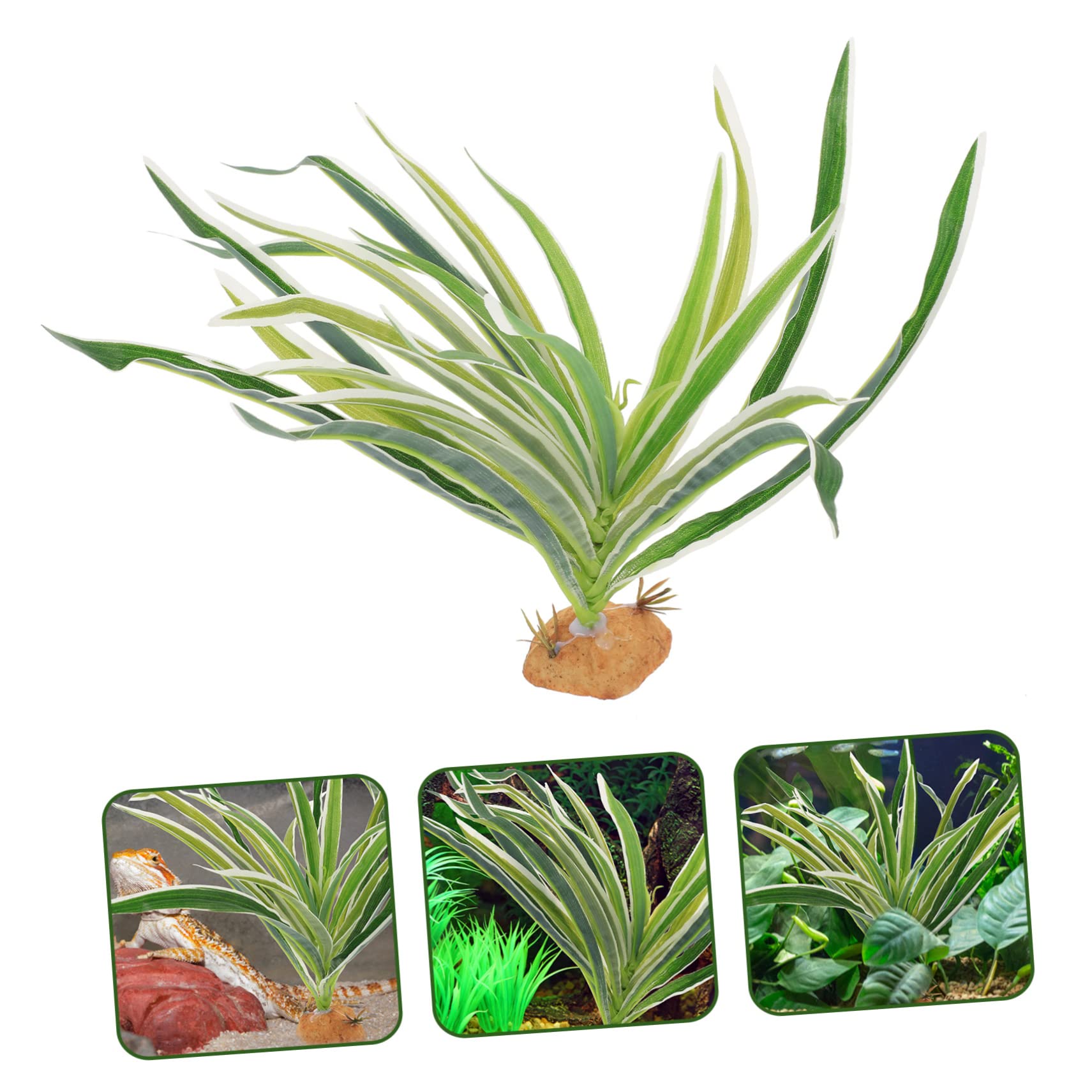 DOITOOL 5 Plantas Artificiales Resistentes Al Agua para Acuario De Reptiles Decoración De Terrario Verde.