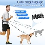 SlowTon Hands Free Dog Leash for 2 Dogs, Double Dog Leash with Padded Handles and Reflective Stitching, Adjustable Waist Belt with Removable Zipper Pouch for Walking Jogging Hiking