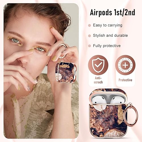 Vista 101 de Maxjoy for AirPods 2nd Generation Case, Unique Design Hard Protective Shockproof Airpods Case Cover with Keychain Compatible with Apple AirPods Sea