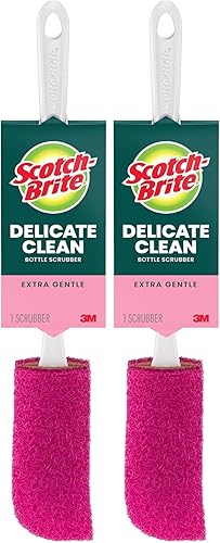 Scotch-Brite Limpiador de botellas de agua, seguro en vidrio, plástico y acero inoxidable (paquete de 2)