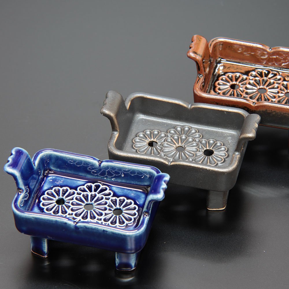 Amazon | 仏具 焼香箱用陶器台座 焼香炉無灰 (黒條根) | ぶつえいどう