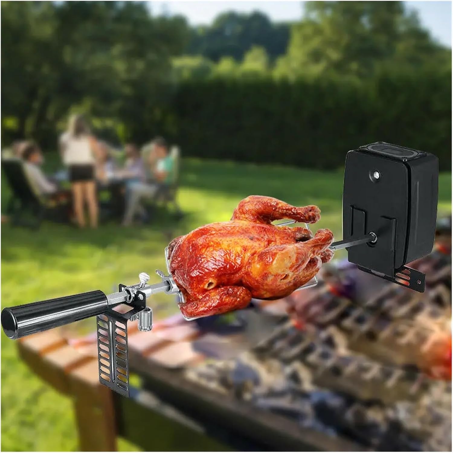 BBQ Electric BBQ Rotisserie Electric Grill for Households (Battery Type) 42'' Stainless Steel Portable Grill Set Accessories