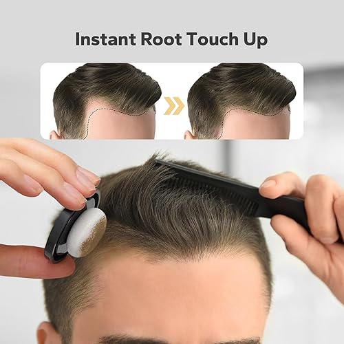 Miniatura 9 de Polvo de línea capilar  a prueba de manchas para cabello fino, color a prueba de sudor para mujeres y hombres (marrón oscuro)