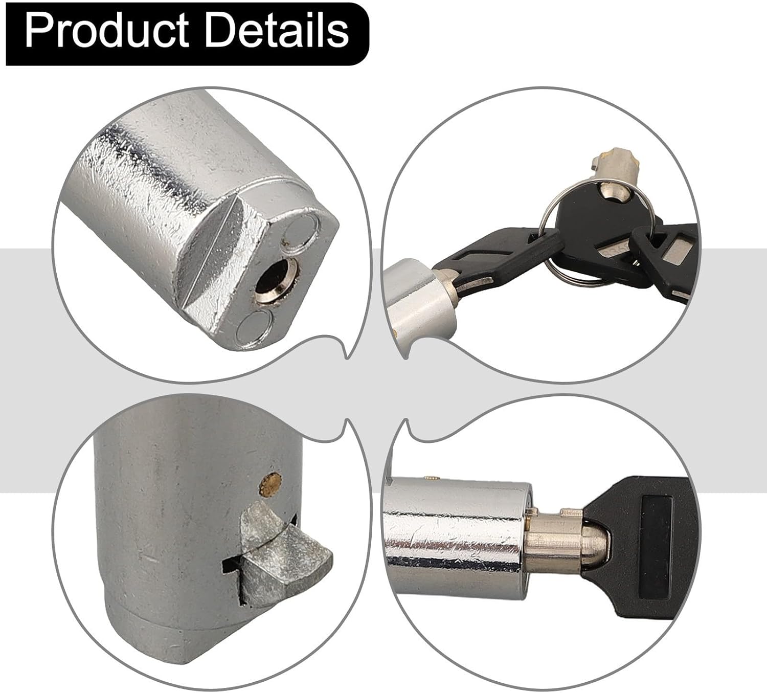 Zinc Alloy Cam Lock with 3 Keys for Vending Machine, Cabinet, Mailbox and Drawer, Anti-Pry T-Type Lock Cylinder, Silver Finish, 31.8x19mm Size, Hardware for Home and Office Storage