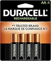 Duracell Rechargeable AA Batteries 4 Pack - Pre-Charged NiMH, Long-Lasting Power for Gaming Controllers & Household Devices