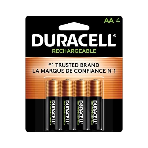 Duracell Rechargeable AA Batteries 4 Count, Long-lasting Power, All-Purpose Pre-Charged