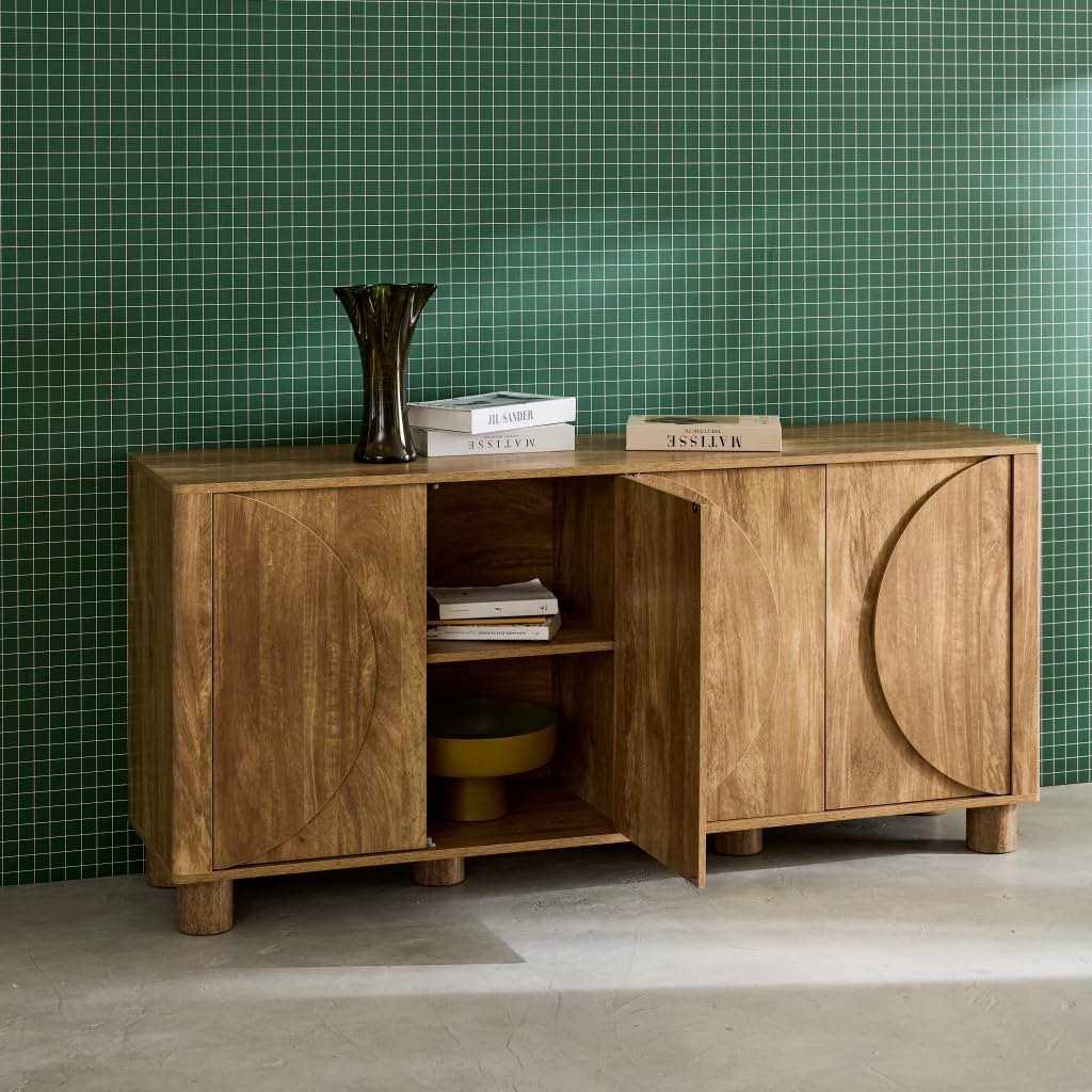 Alice's Garden sweeek - Buffet décor Bois de manguier 4 Portes 155cm Pondi