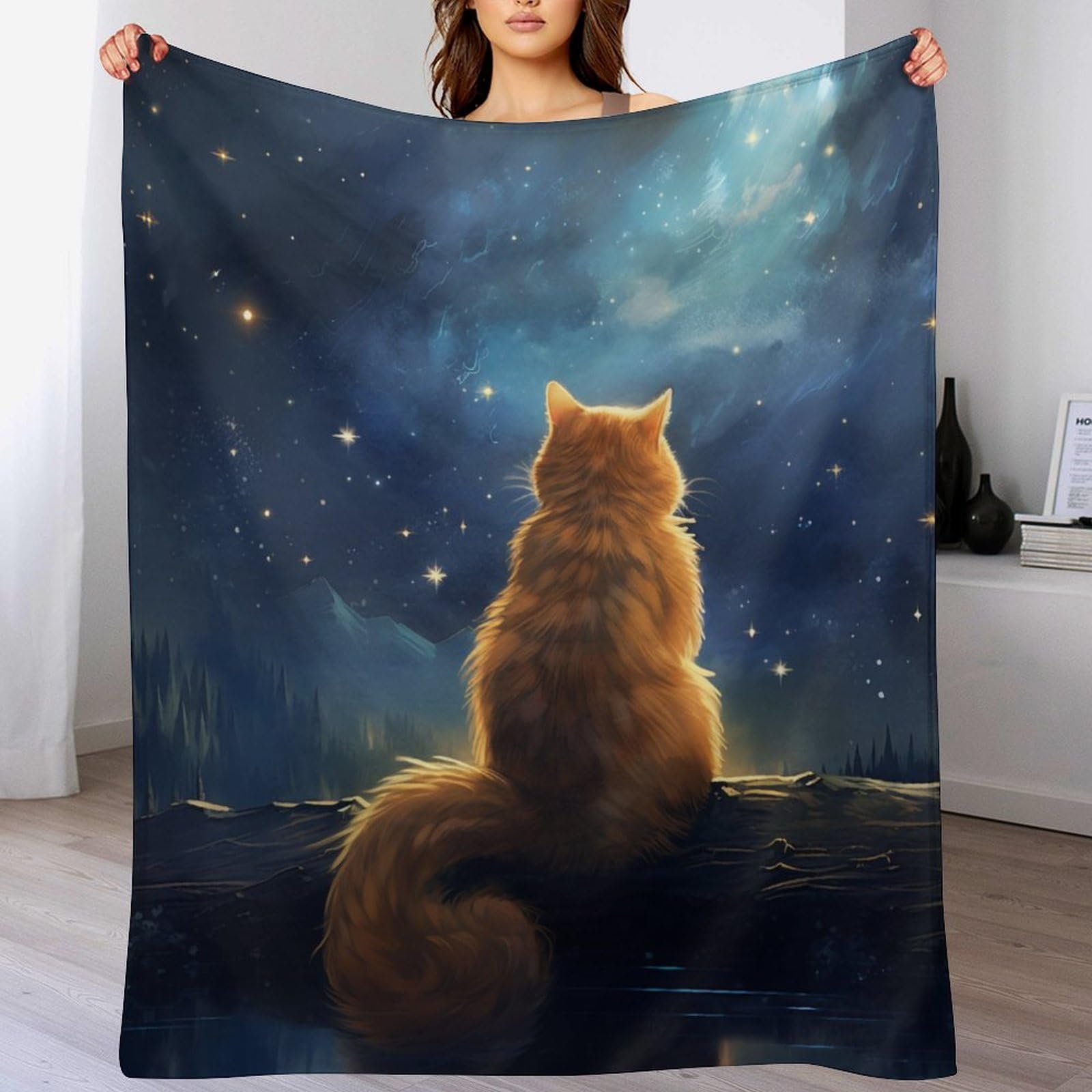 Couverture polaire chat en flannel, le cadeau idéal pour lit et canapé chaleureux