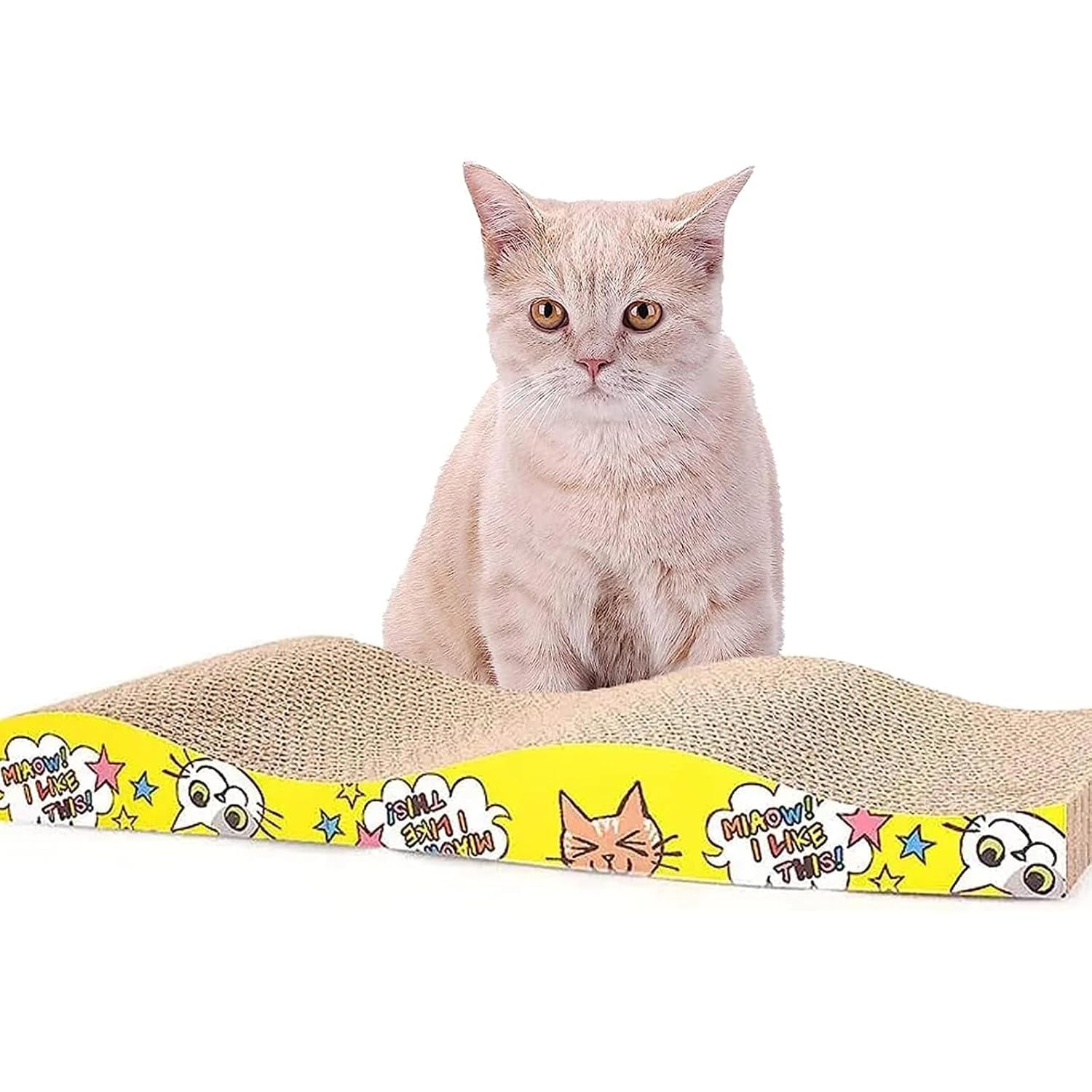Emily Pets Cats Scratcher Board with a Curved Wave Design Satisfy Your kitty's