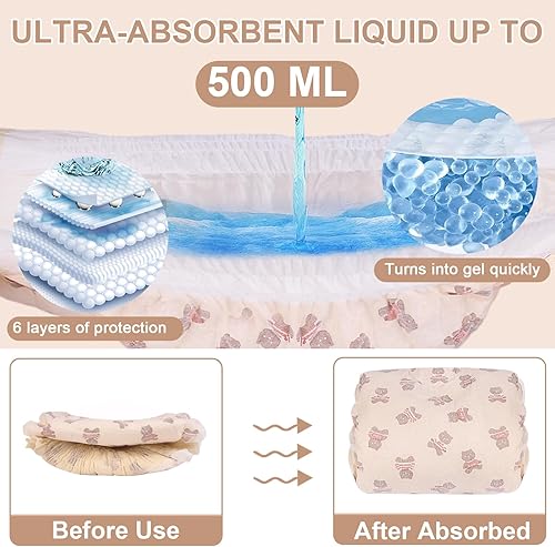 Miniatura 10 de Pañales desechables para perras con cintura elástica, pañales para cachorros en período de celo, súper absorbentes, a prueba de fugas, 10 unidades