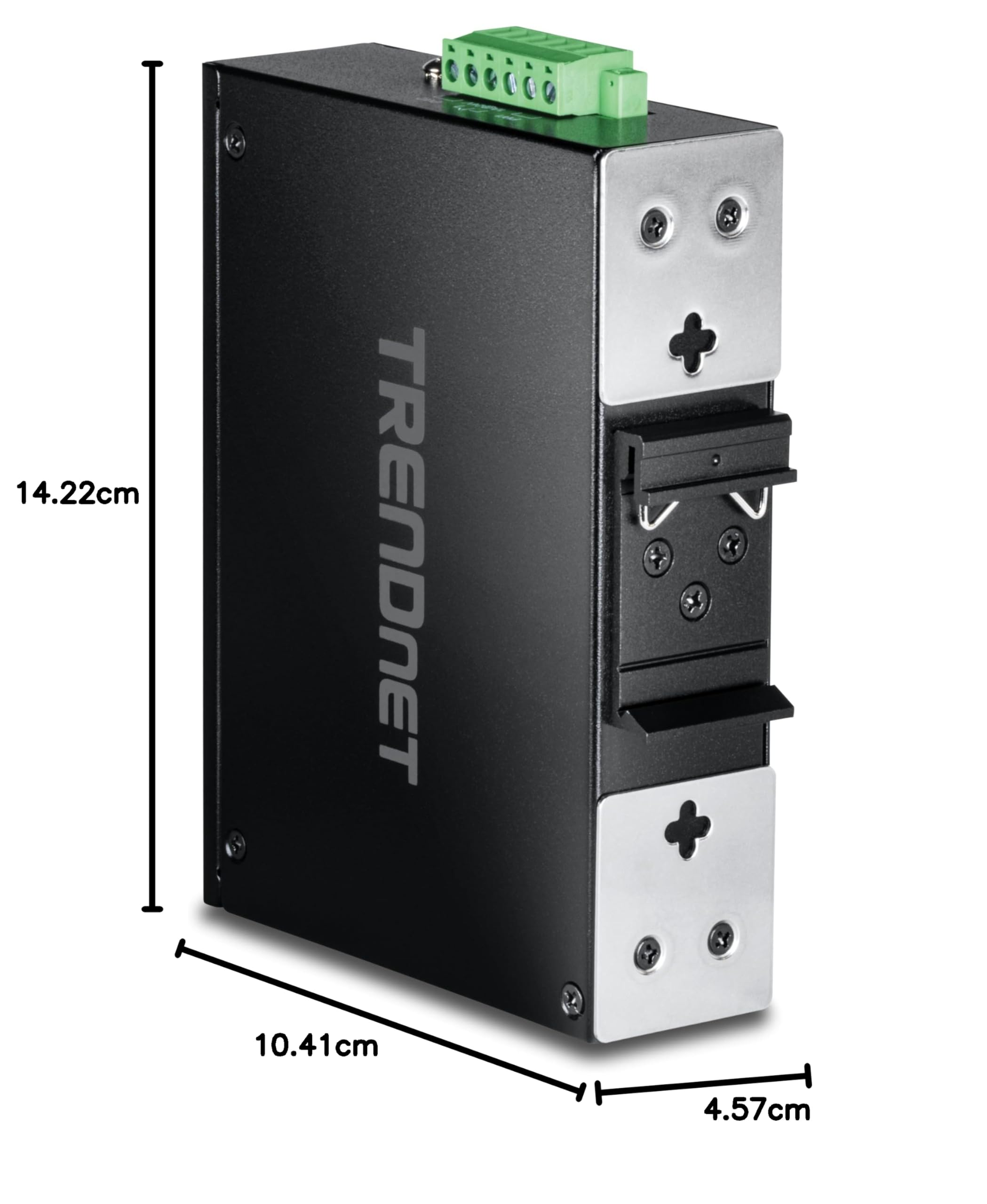 TRENDnet, TI-PG62B, Switch DIN-Rail PoE+ Gigabit Industrial de 6 Puertos, de 12 a 56 V, Carcasa con clasificación IP30, Negro