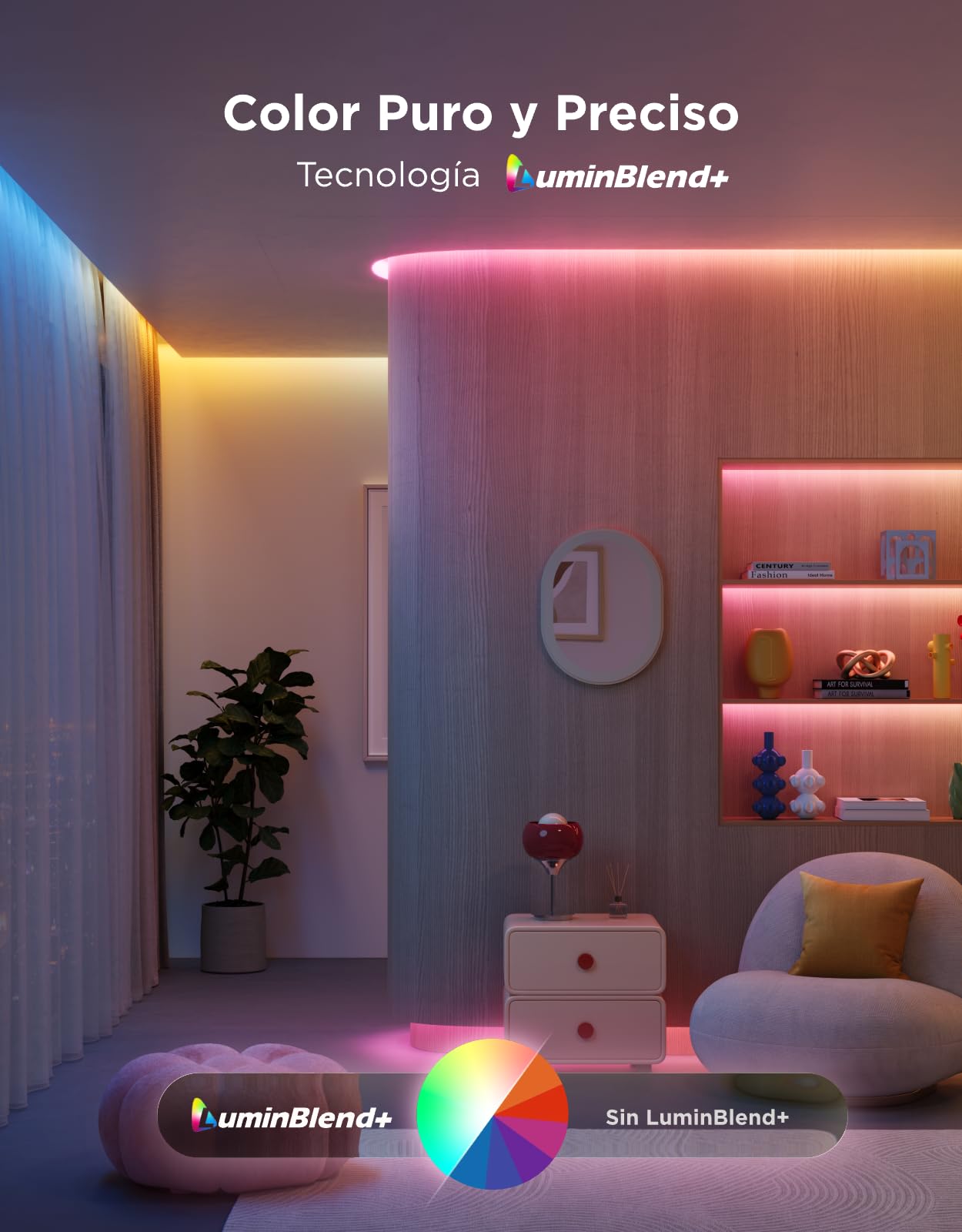 Govee Tira LED 2, 5m RGBWWIC LED WiFi con LuminBlend+, Tira Inteligente | Funciona con Matter, Alexa y Asistente de Google, Tira LED protegida, 100+ Modos de Escena, Sync de Música, Control por App