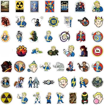 50PCS Fall_Out Stickers Cute Cool Game Stickers Iconic Patterns and Visual