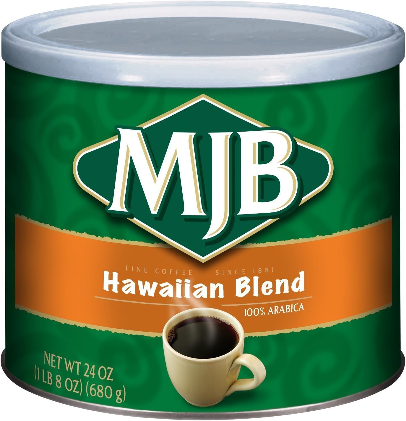 MJB Coffee, Hawaiian Blend Ground Coffee, Medium Roast, 24 Ounce