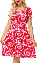 Women Madi Gras Print Dress St Patricks Short Sleeve Dresses Clover Tunic Dress