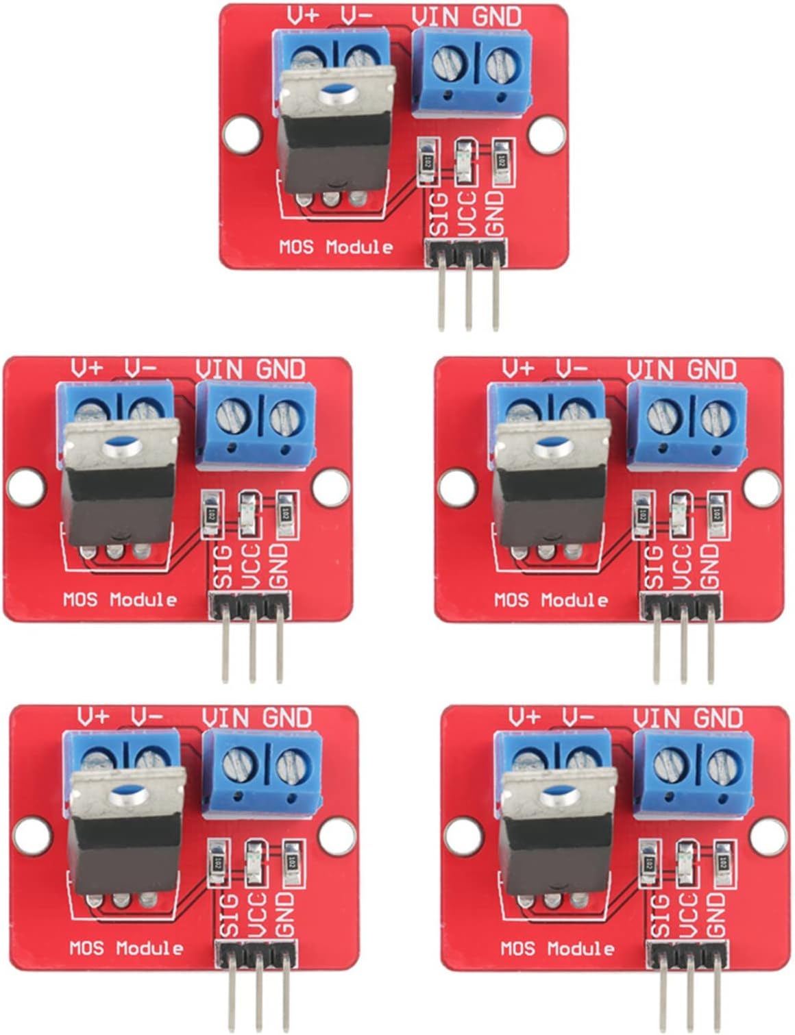 DEWin MOSFET Modules 5pcs 3.3V/5V MOSFET Controller Modules PWM Output Driving Boards Output 0-24V