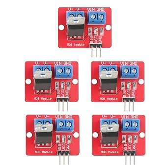 5PCS Dual High-Power 3.3V/5V MOSFET Trigger Switch Drive Module Adjustment Electronic Switch Control Board Motor Speed Controller Lamp Brightness Control, DC 024V