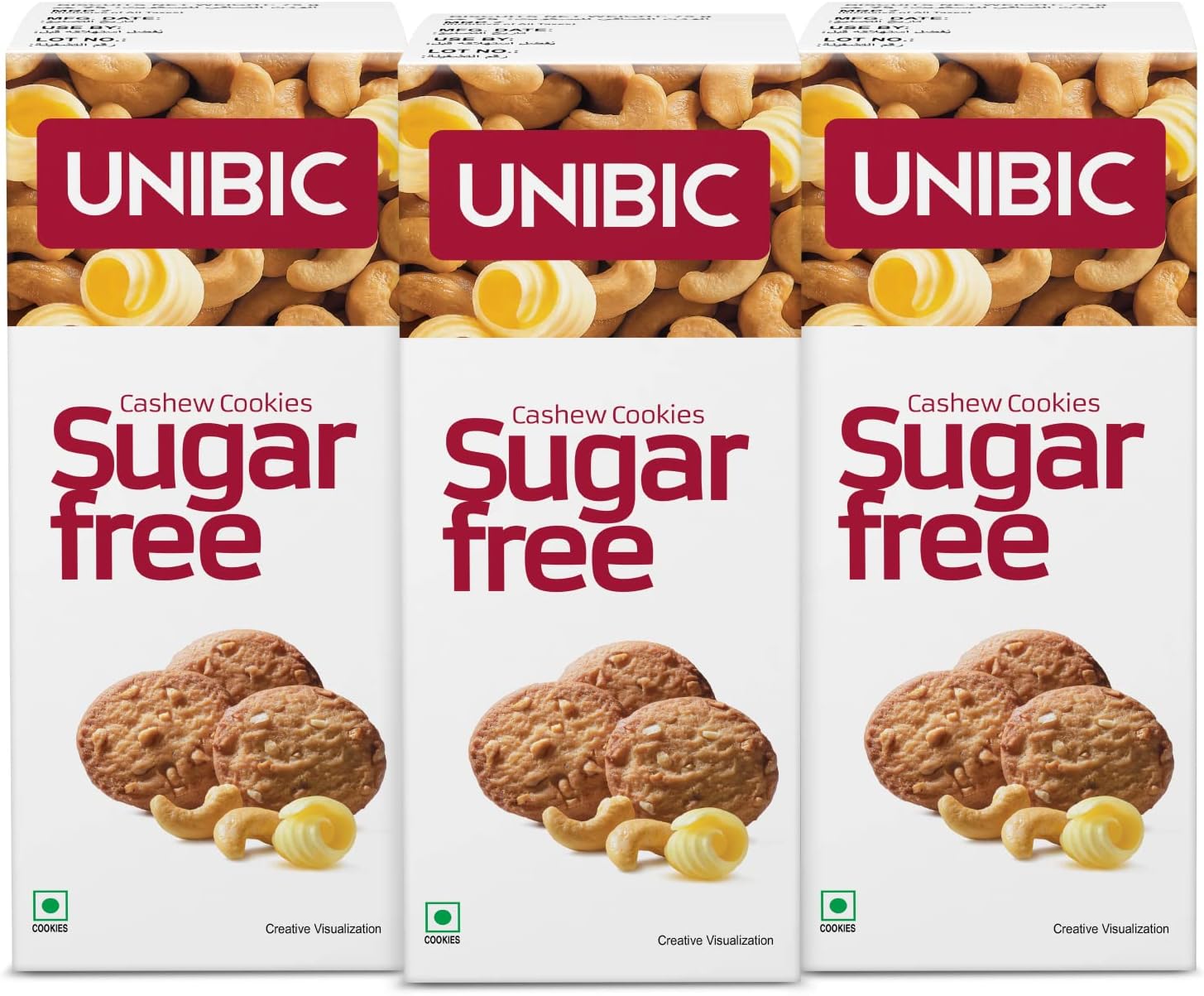 UNIBIC : Sugar Free Cashew, 75g (Pack of 3)