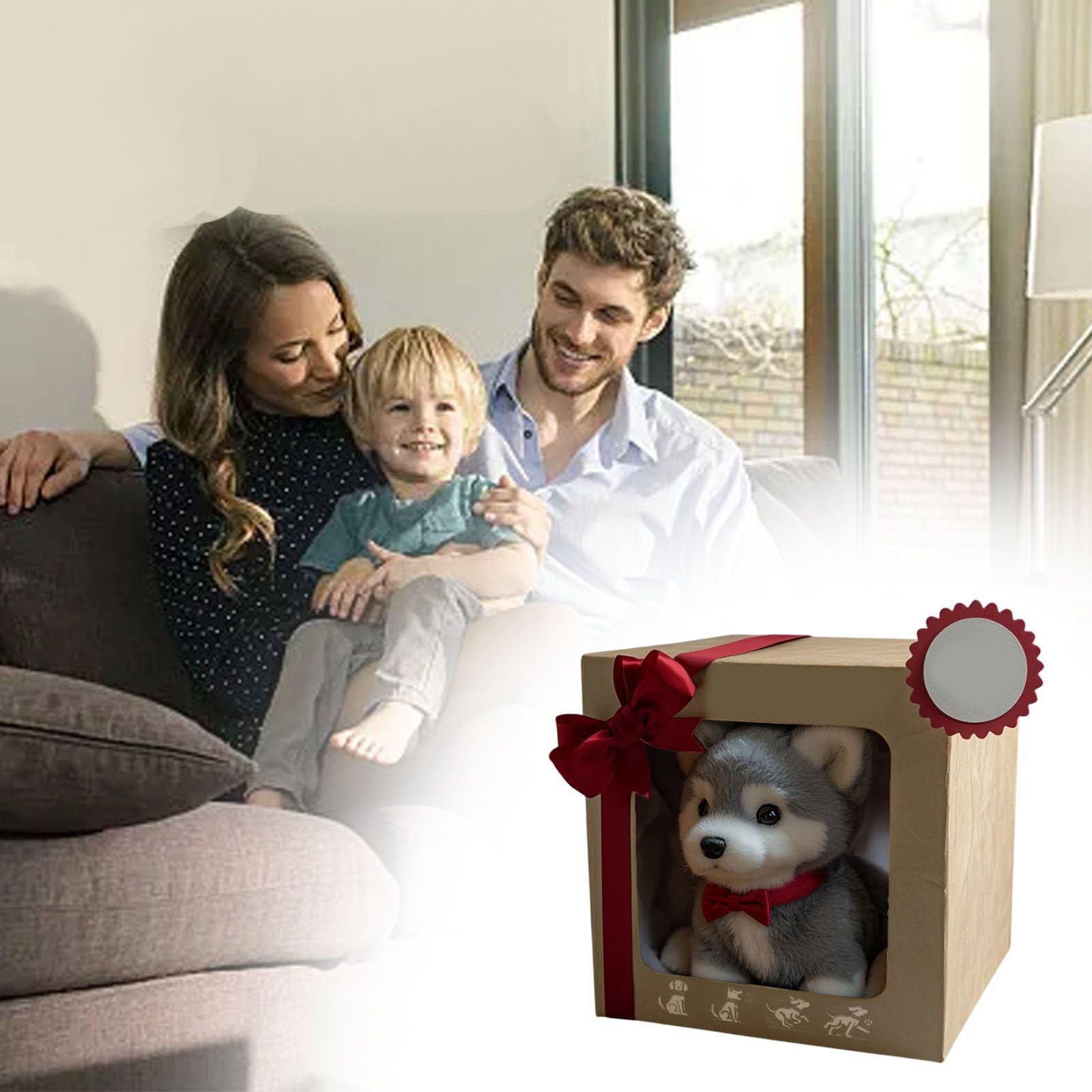 Mon Chiot Robot Réaliste – Peluche Animée Qui Marche, Aboie – Jouet Interactif Sans Entretien Pour Enfants Et Seniors
