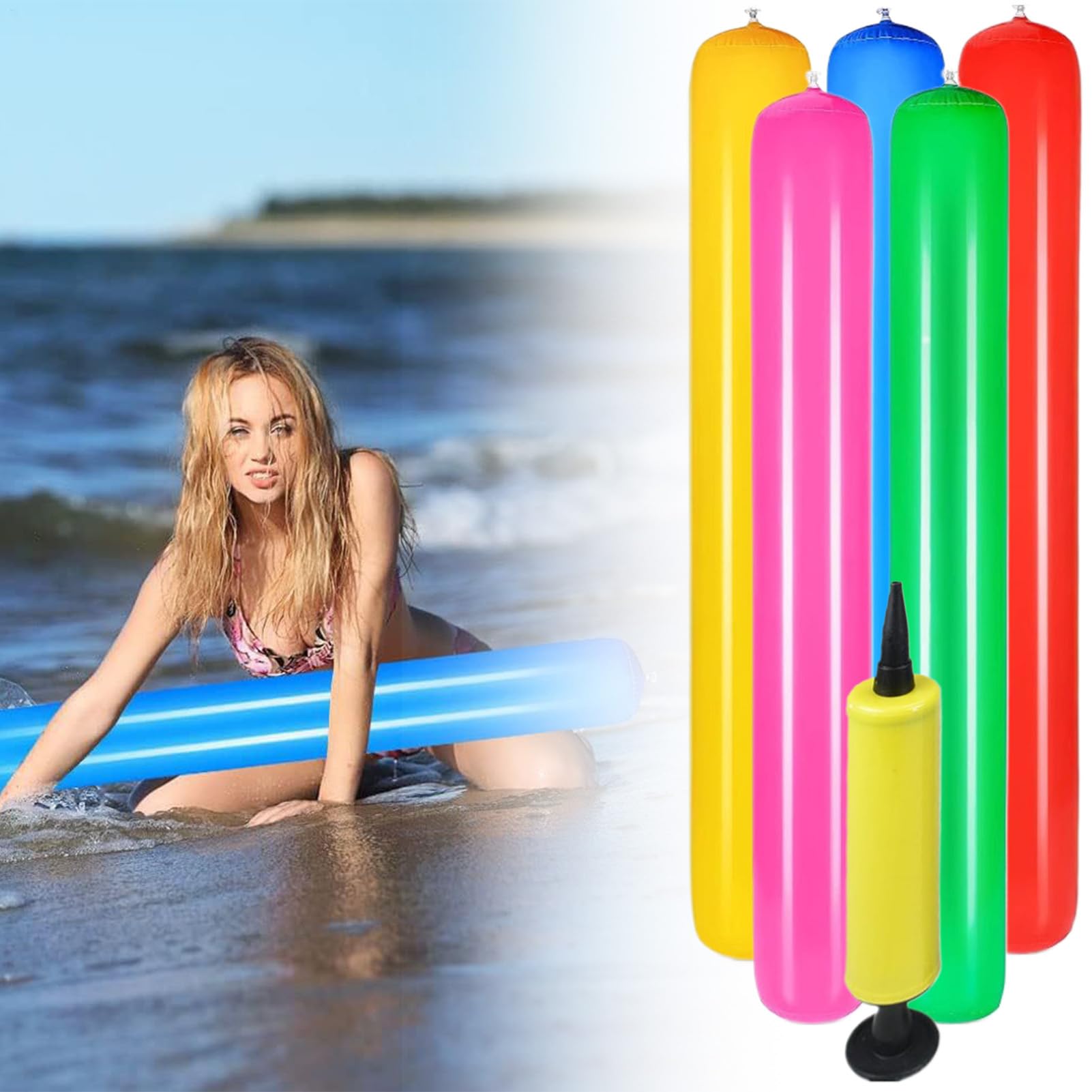 Frite De Piscine Gonflable Flotteur Gonflable Géant Coloré à Paillettes | Frites de Natation pour Pour Adultes Femmes Été Vacances Plage Eau Lac