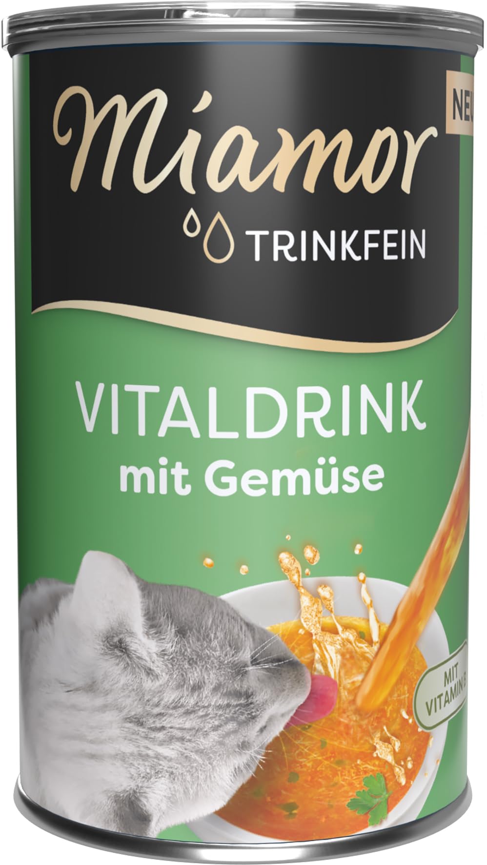 Miamor - Vitaldrink | Leckerer Drink für ausgewachsene Katzen zur Förderung der Flüssigkeitsaufnahme. Ergänzungsfutter in der Dose zur Unterstützung der Nierenfunktion | 24x135 ml Gemüse