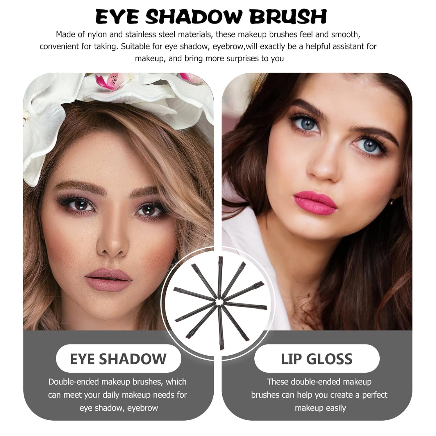 NOLITOY 50pcs Double-ended Eye Shadow Makeup Sponges Eyebrow Brush Soft for Precise Application for Daily Cosmetic Use