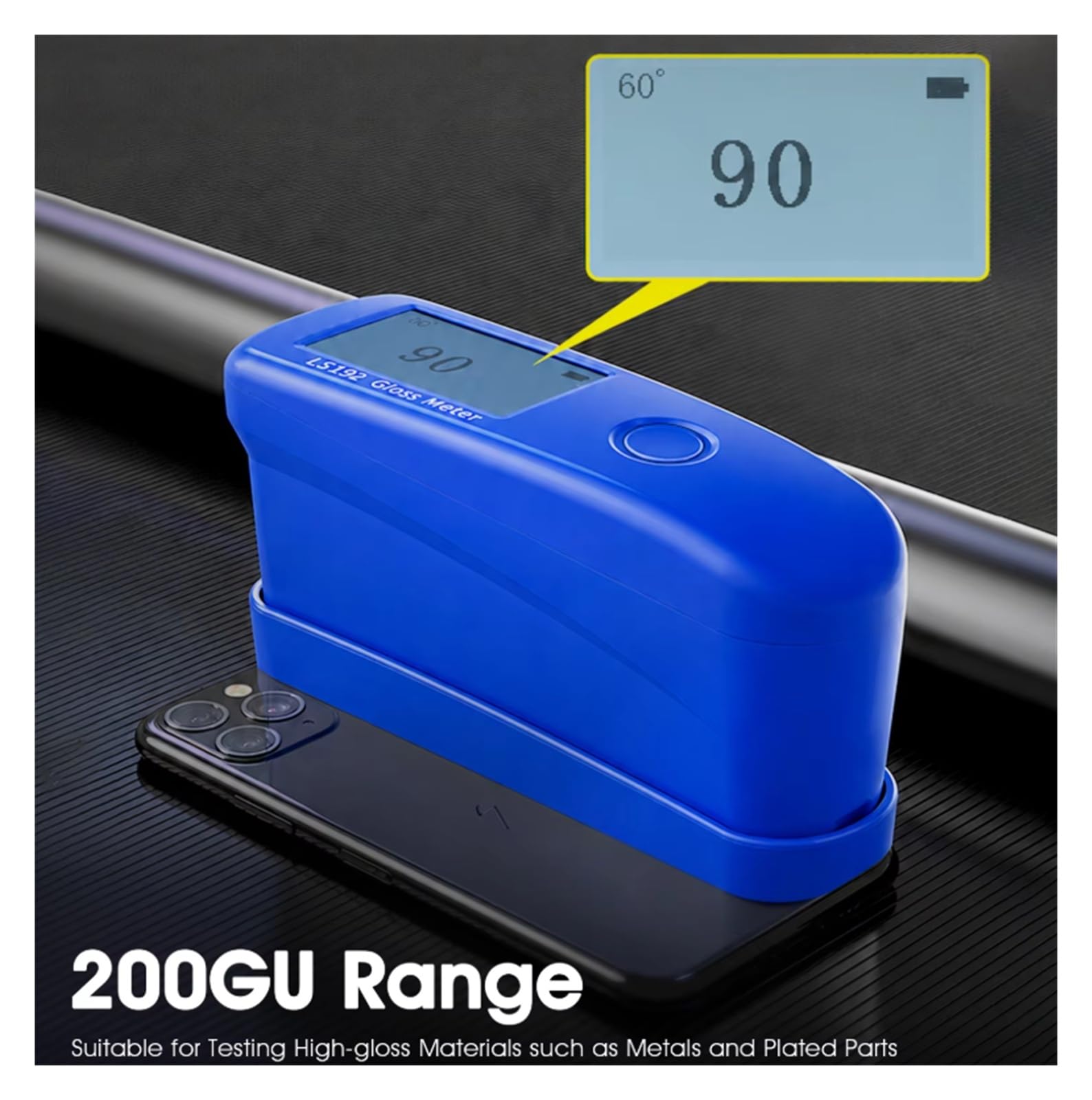 LS190 Unidad de prueba de medidor de brillo de brillo digital de 60 grados | 0-200GU for pintura de automóviles, papel de mármol, plástico