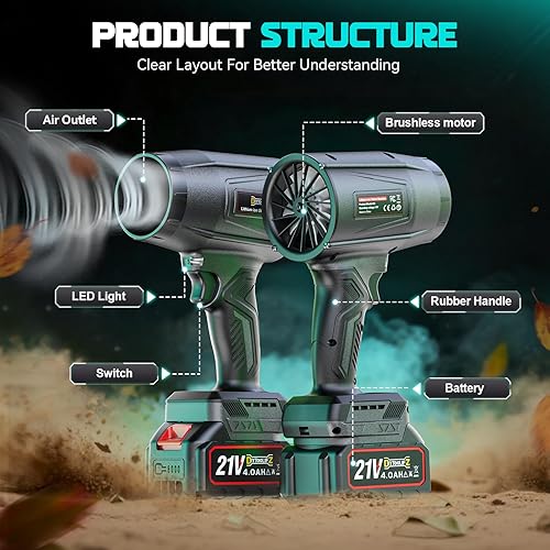 Miniatura 7 de Kit soplador de hojas de mano negro