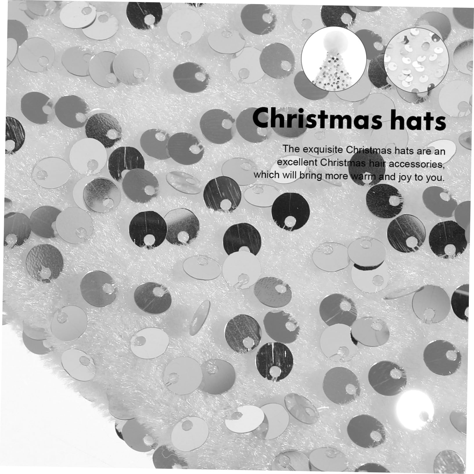 MAGICLULU 6 Piezas De Sombrero De Papá Noel Con Lentejuelas Gorros Decorativos De Lentejuelas Sombrero De Fiesta De Navidad De Felpa Decoración Navideña Gorros De Navidad Gorro De