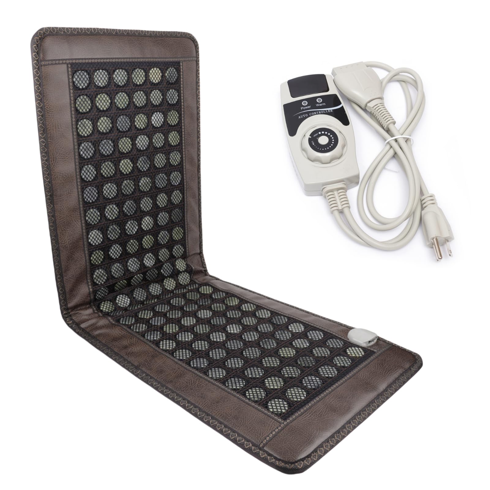 FIPINIXK Jade Heating Pad for Back Electric Stone Heating Mattress 110v / 60hz Whole Body Massage for Neck Shoulders Full Body Relaxation 19.68x59 Inch