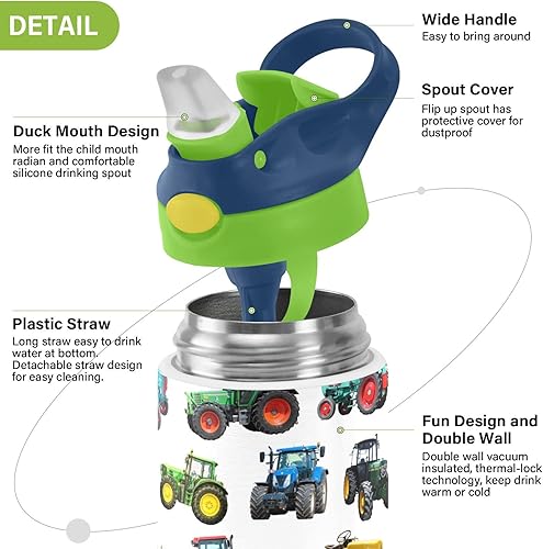 Miniatura 4 de Botella de agua de acero inoxidable para niños, botella de agua de acero inoxidable de 12 onzas con aislamiento al vacío para niños, botellas