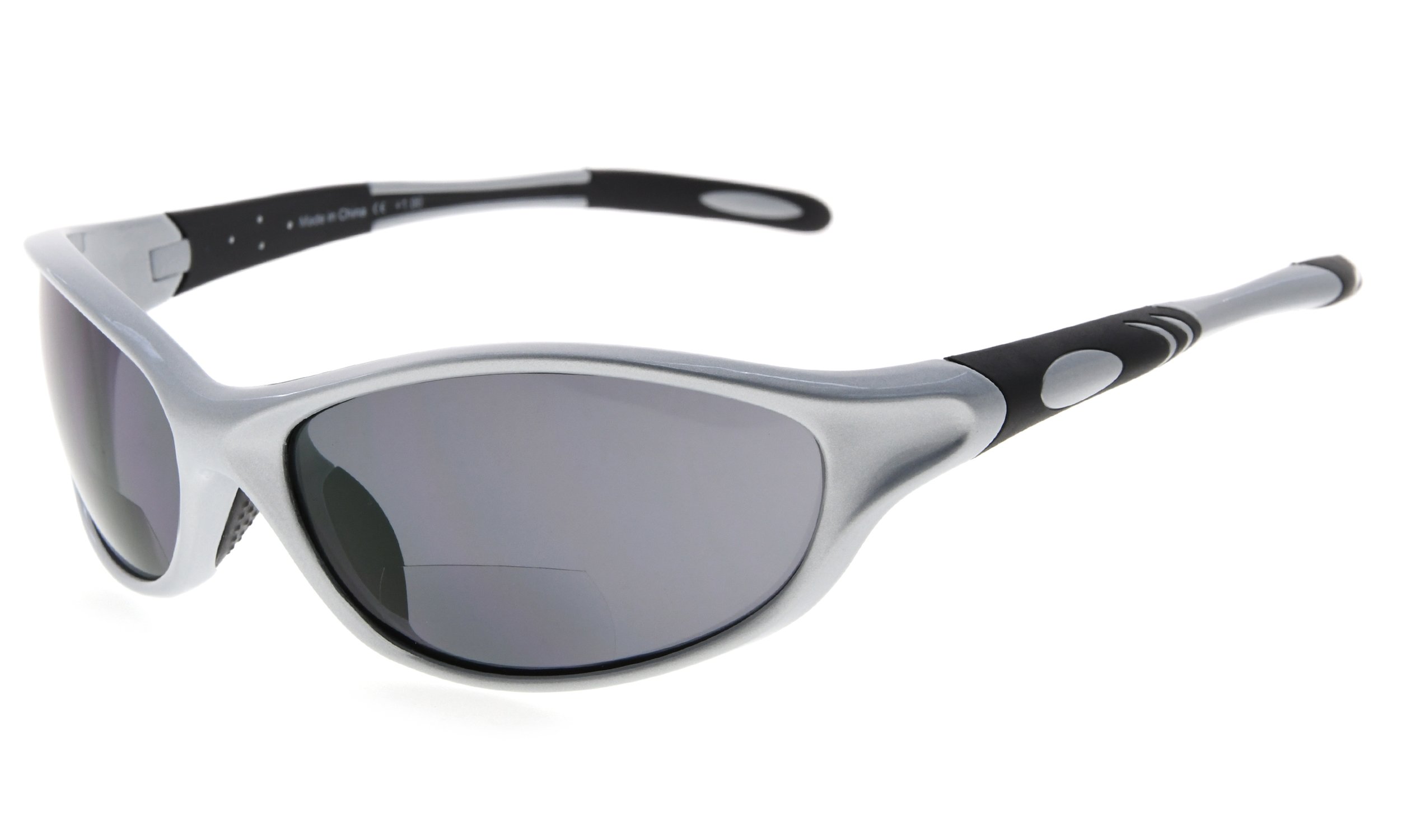 Eyekepper Bifocal Sunglasses for Women Men 3.5, Pearly Silver