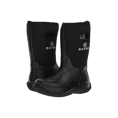 Roper Kids Barnyard Boot (Toddler/Little Kid) Kids Shoes Black Rubber/Neoprene