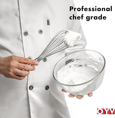 Miniatura 9 de Batidor de acero inoxidable 1810, mango ergonómico, batidor de metal apto para lavavajillas, batidor profesional para cocina de cocina, perfecto