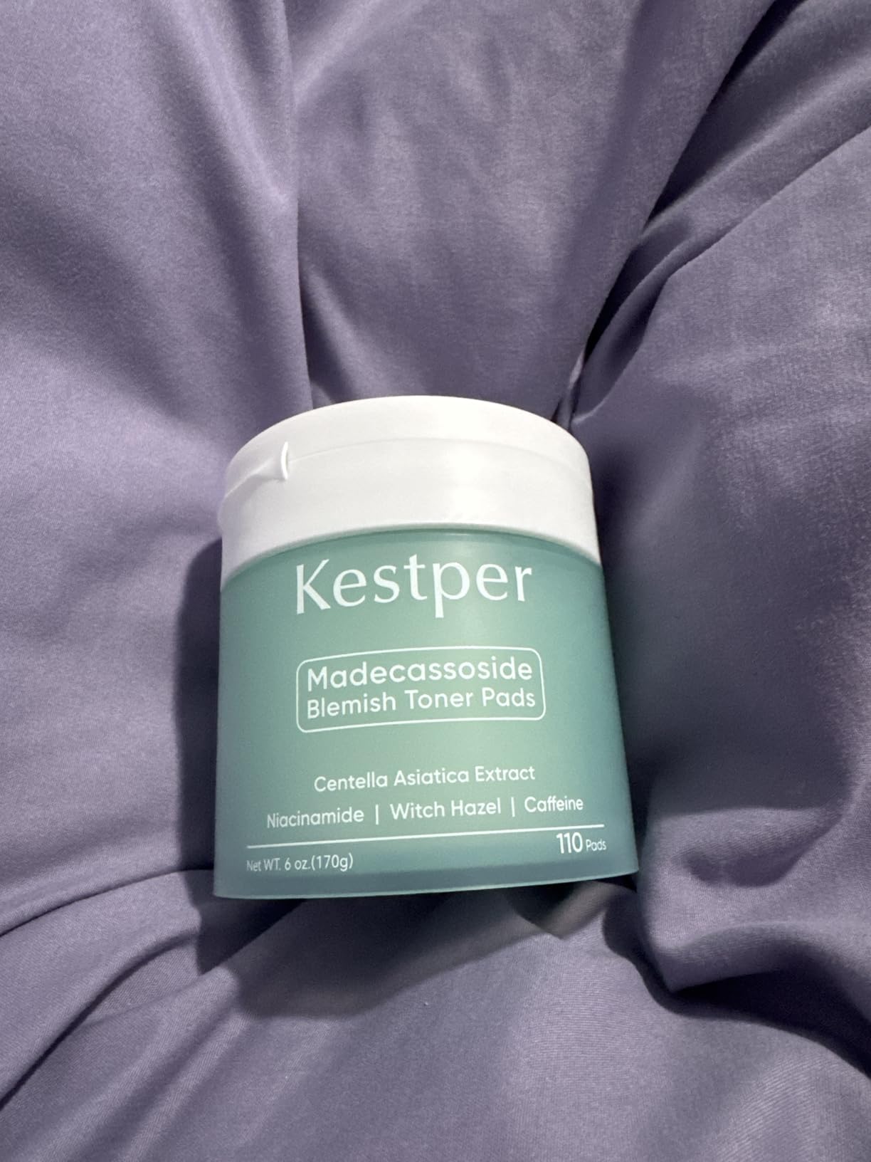 Kestper Madecassoside & Caffeine Toner Pads|Soothe Redness,Strengthen Barrier & Refine Pores with Centella Asiatica,Niacinamide | 110 Pads for All Skin Types